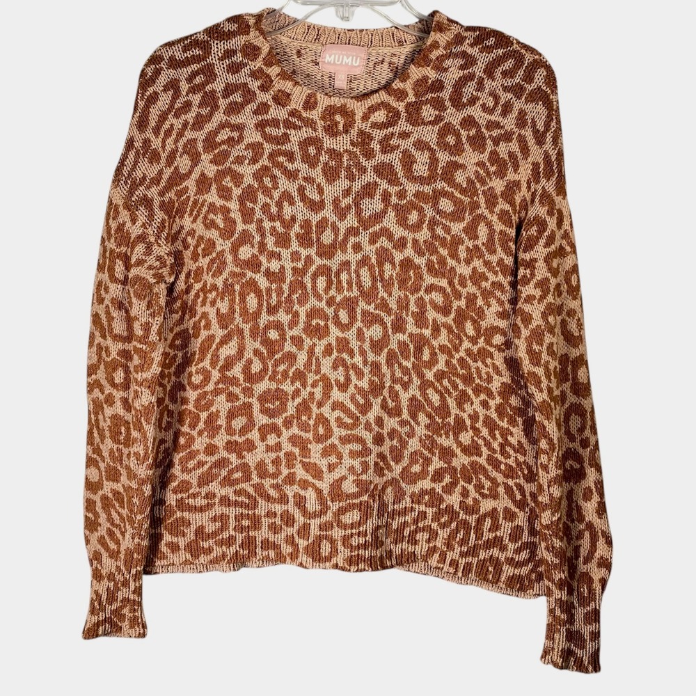 Show Me Your Mumu Anya Sweater XS Cheetah Lover‎ Knit Pullover